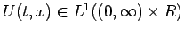 $U(t,x)\in L^1((0,\infty)\times R)$