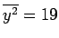 $\overline{y^2}=19$