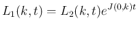 $\displaystyle L_1(k,t)=L_2(k,t)e^{J(0,k)t}
$