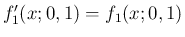 $f_1'(x;0,1)=f_1(x;0,1)$