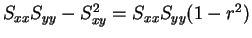 $S_{xx}S_{yy}-S_{xy}^2 = S_{xx}S_{yy}(1-r^2)$