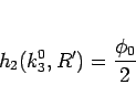 \begin{displaymath}
h_2(k_3^0,R') = \frac{\phi_0}{2}\end{displaymath}