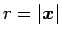 $r=\vert\mbox{\boldmath$x$}\vert$