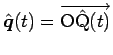 $\hat{\mbox{\boldmath$q$}}(t)=\overrightarrow{\mathrm{O}\hat{\mathrm{Q}}(t)}$