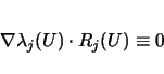 \begin{displaymath}
\nabla\lambda_j(U)\cdot R_j(U)\equiv 0
\end{displaymath}