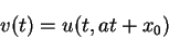 \begin{displaymath}
v(t)=u(t,at+x_0)
\end{displaymath}