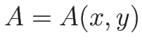 $A=A(x,y)$