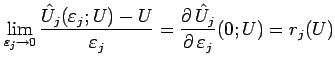 $\displaystyle \lim_{\varepsilon _j\rightarrow 0}
\frac{\hat{U}_j(\varepsilon _j...
...=
\frac{\partial  \hat{U}_j}{\partial  \varepsilon _j}(0;U)
%\ &=&
=
r_j(U)$