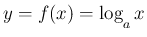 $y=f(x) = \log_{\raisebox{-.5ex}{\scriptsize$a$}}x$