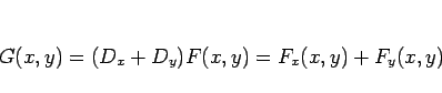 \begin{displaymath}
G(x,y) = (D_x+D_y)F(x,y) = F_x(x,y)+F_y(x,y)
\end{displaymath}