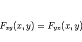 \begin{displaymath}
F_{xy}(x,y)=F_{yx}(x,y)
\end{displaymath}