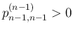 $p^{(n-1)}_{n-1,n-1}>0$