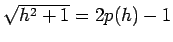 $\sqrt{h^2+1}=2p(h)-1$