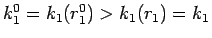 $k_1^0=k_1(r_1^0)>k_1(r_1)=k_1$