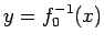 $y=f_0^{-1}(x)$