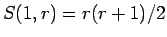 $S(1,r)=r(r+1)/2$