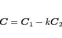 \begin{displaymath}
\mbox{\boldmath$C$}=\mbox{\boldmath$C$}_1-k\mbox{\boldmath$C$}_2
\end{displaymath}