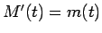 $M'(t)=m(t)$
