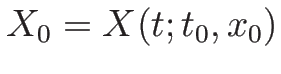 $X_0=X(t;t_0,x_0)$